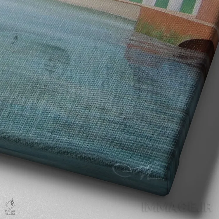 تابلو حمام ایتالیایی اثر چکو مارینیلو - نمای نزدیک بافت بوم