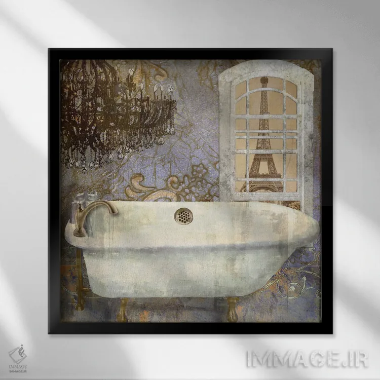 تابلو حمام I (به فرانسوی) اثر ساشا - نمای قابدار مشکی