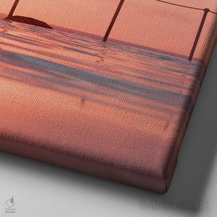 تابلو شنا در طلوع خورشید اثر شارلوت کرد - نمای نزدیک بافت بوم