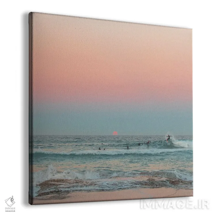 تابلو موجسواری در طلوع آفتاب اثر شارلوت کرد - نمای پرسپکتیو محصول