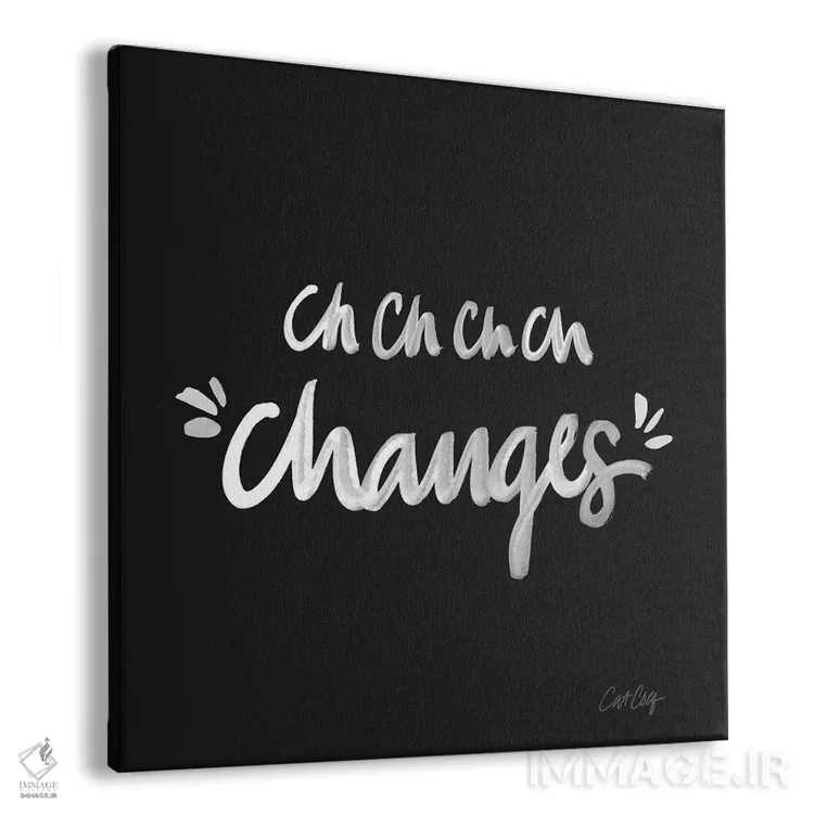 تابلو تغییرات با فونت سفید اثر کت کوکیلت - نمای پرسپکتیو محصول