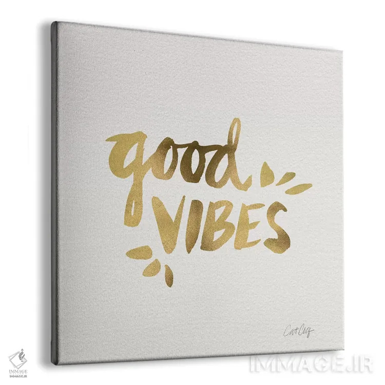 تابلو انرژی مثبت طلایی اثر کت کوکیلت - نمای پرسپکتیو محصول