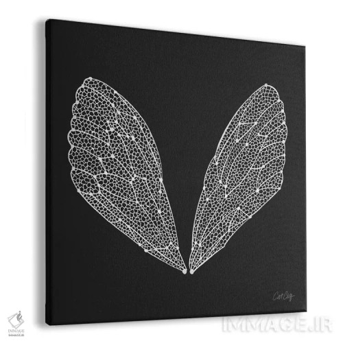 تابلو بالهای سیکادا سفید اثر کت کوکیلت - نمای پرسپکتیو محصول