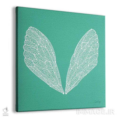 تابلو بالهای سیکادا فیروزهای سفید اثر کت کوکیلت - نمای پرسپکتیو محصول