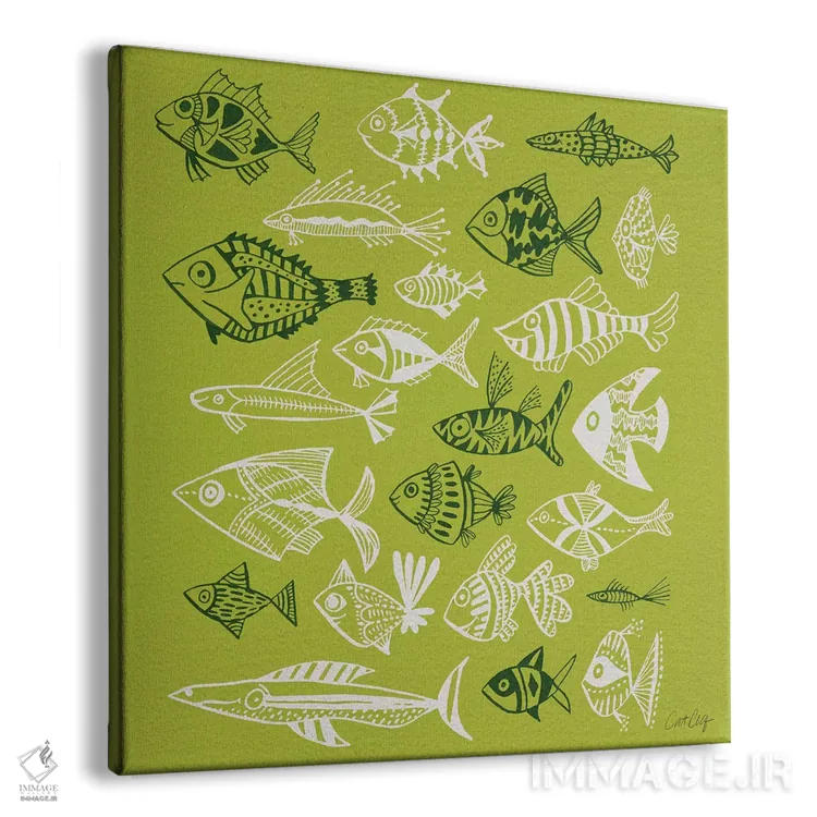 تابلو نقاشی ماهی لیمویی اثر کت کوکیلت - نمای پرسپکتیو محصول