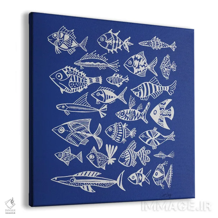 تابلو نقاشی ماهی آبی اثر کت کوکیلت - نمای پرسپکتیو محصول