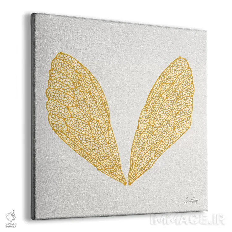 تابلو بالهای سیکادا زرد اثر کت کوکیلت - نمای پرسپکتیو محصول