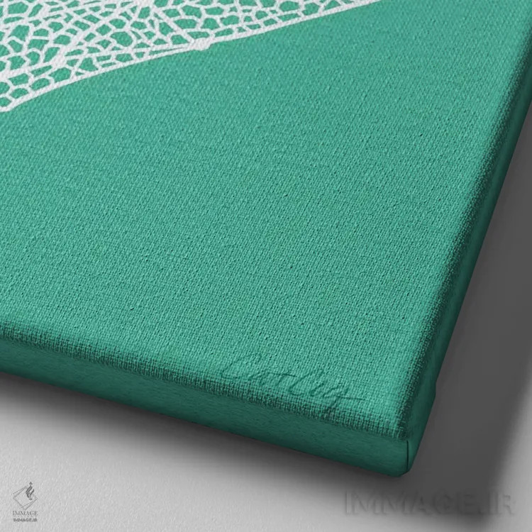 تابلو بالهای سیکادا فیروزهای سفید اثر کت کوکیلت - نمای نزدیک بافت بوم