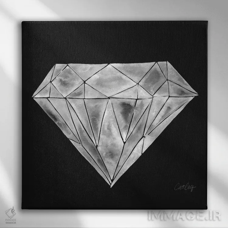 تابلو الماس اثر کت کوکیلت - نمای روبهرو روی دیوار