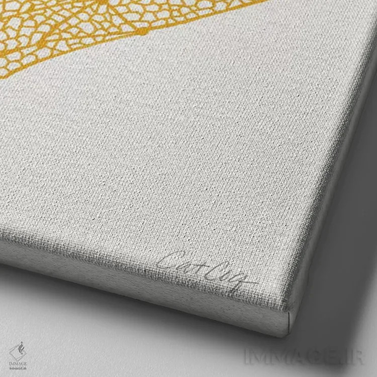 تابلو بالهای سیکادا زرد اثر کت کوکیلت - نمای نزدیک بافت بوم