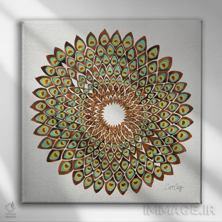 تابلو طاووس دهه ۷۰ اثر کت کوکیلت - نمای روبهرو روی دیوار