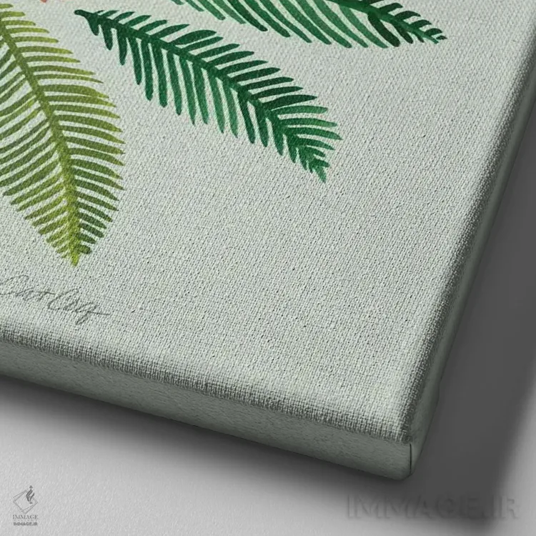 تابلو فلامینگوهای سبز اثر کت کوکیلت - نمای نزدیک بافت بوم