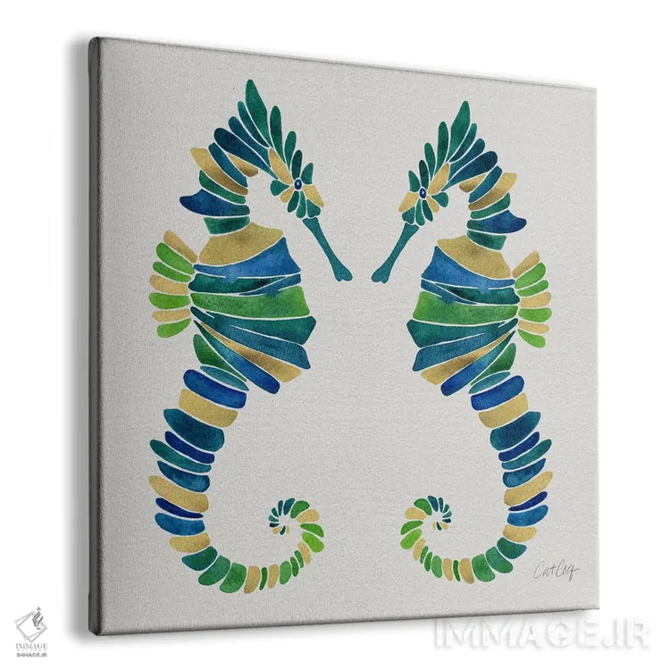 تابلو جفت اسب دریایی I اثر کت کوکیلت - نمای پرسپکتیو محصول