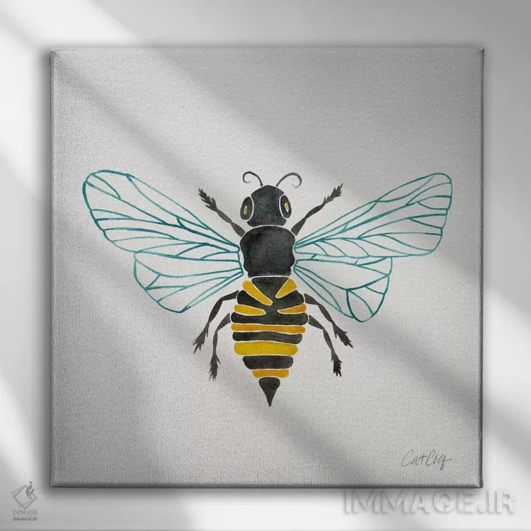 تابلو زنبور تنها ۱ اثر کت کوکیلت - نمای روبهرو روی دیوار