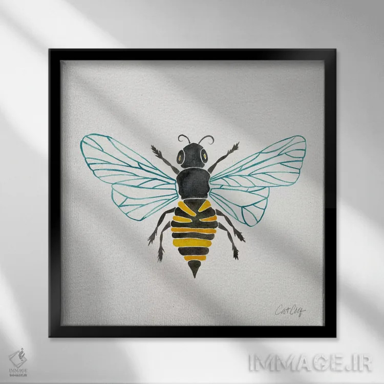 تابلو زنبور تنها ۱ اثر کت کوکیلت - نمای قابدار مشکی