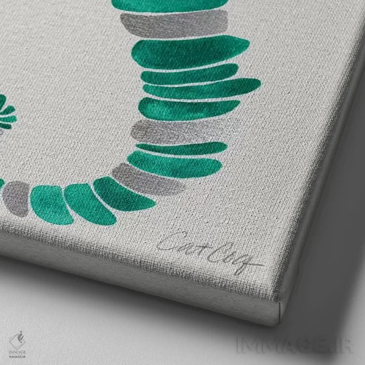 تابلو جفت اسب دریایی II اثر کت کوکیلت - نمای نزدیک بافت بوم