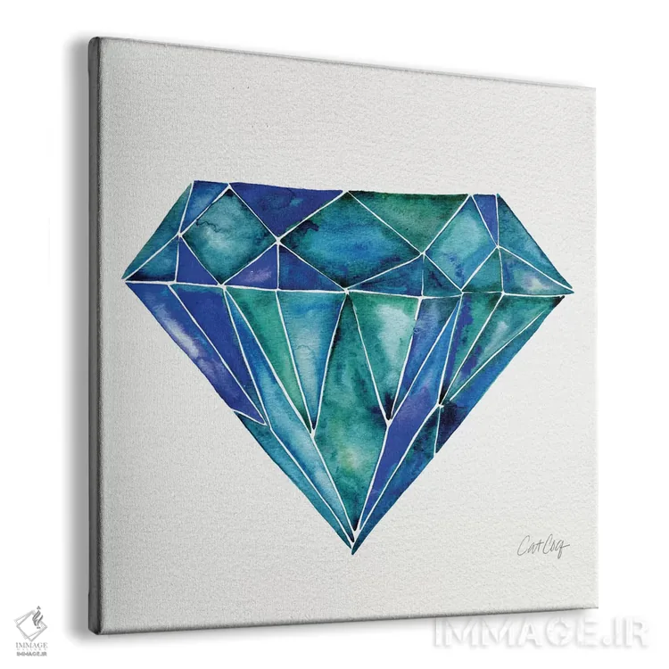 تابلو آکوامارین (سنگ قیمتی آبیسبز) اثر کت کوکیلت - نمای پرسپکتیو محصول