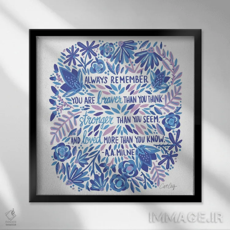 تابلو Indigo,همیشه به یاد داشته باش، نیلی اثر کت کوکیلت - نمای قابدار مشکی