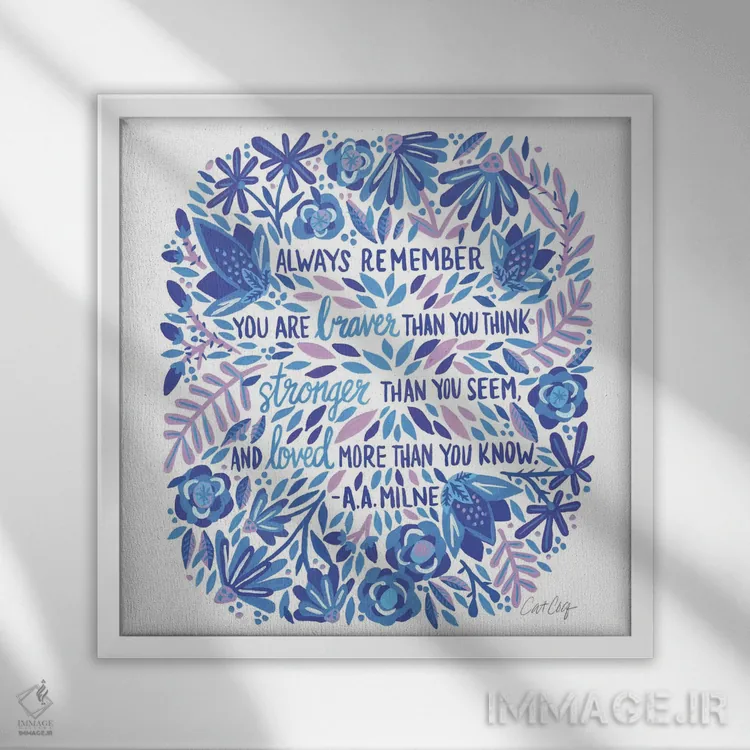 تابلو Indigo,همیشه به یاد داشته باش، نیلی اثر کت کوکیلت - نمای قابدار سفید