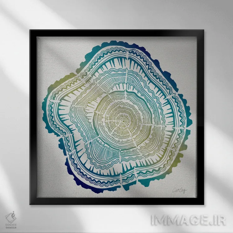 تابلو حلقههای درخت V اثر کت کوکیلت - نمای قابدار مشکی