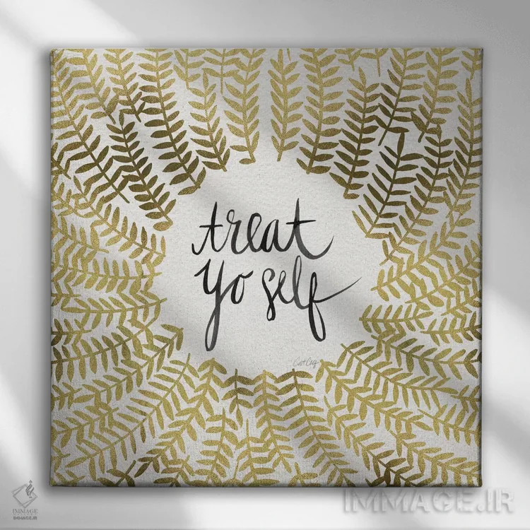 تابلو Gold,به خودت برس، طلایی اثر کت کوکیلت - نمای روبهرو روی دیوار
