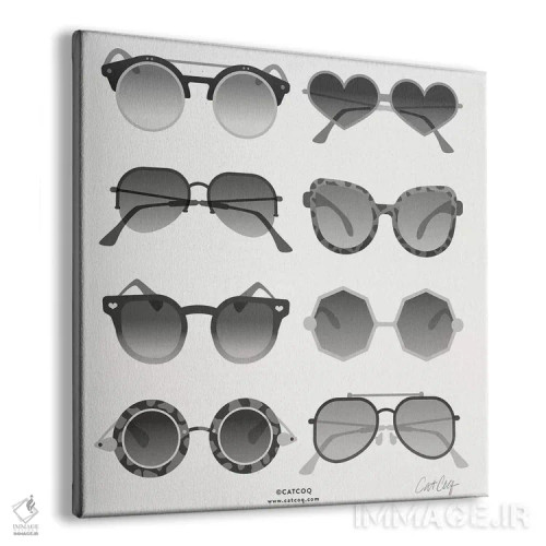 تابلو عینک آفتابی سیاه اثر کت کوکیلت - نمای پرسپکتیو محصول