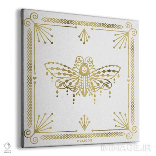 تابلو پروانه جمجمه طلایی (حشره) اثر کت کوکیلت - نمای پرسپکتیو محصول