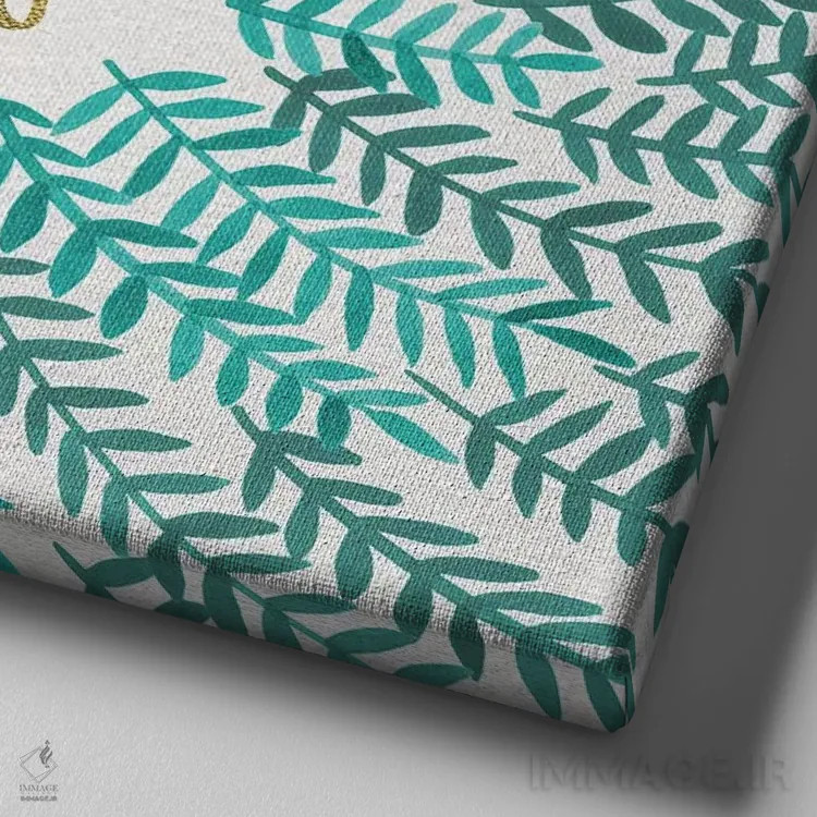 تابلو Mint,به خودت برس، نعناعی اثر کت کوکیلت - نمای نزدیک بافت بوم