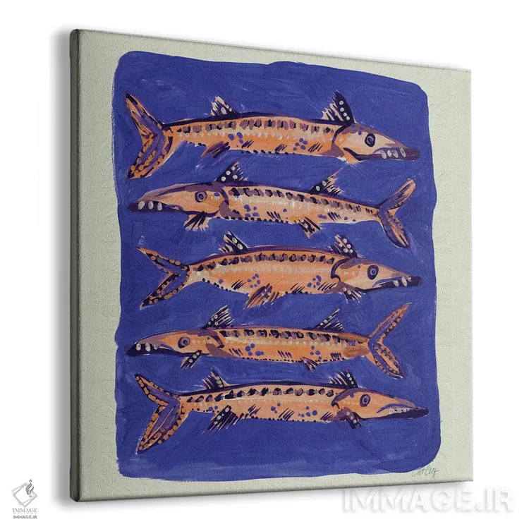 تابلو آبی باراکودا (ماهی) اثر کت کوکیلت - نمای پرسپکتیو محصول