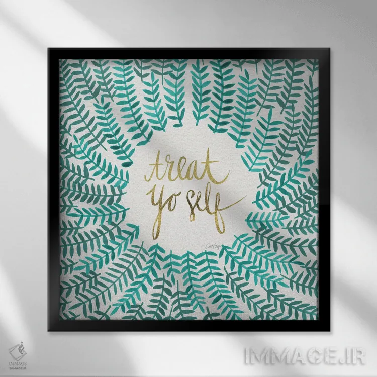 تابلو Mint,به خودت برس، نعناعی اثر کت کوکیلت - نمای قابدار مشکی