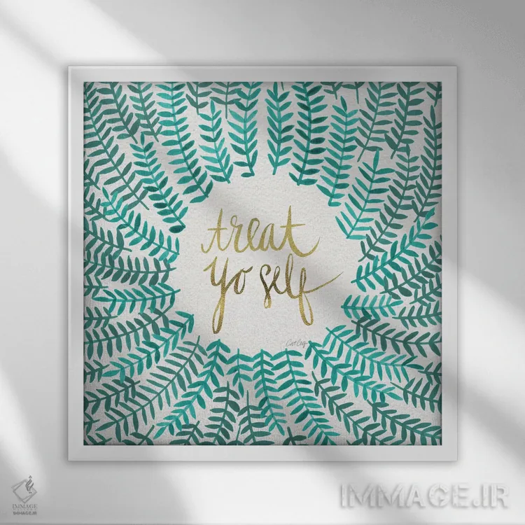 تابلو Mint,به خودت برس، نعناعی اثر کت کوکیلت - نمای قابدار سفید