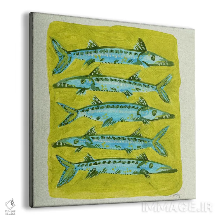 تابلو زرد باراکودا (ماهی) اثر کت کوکیلت - نمای پرسپکتیو محصول