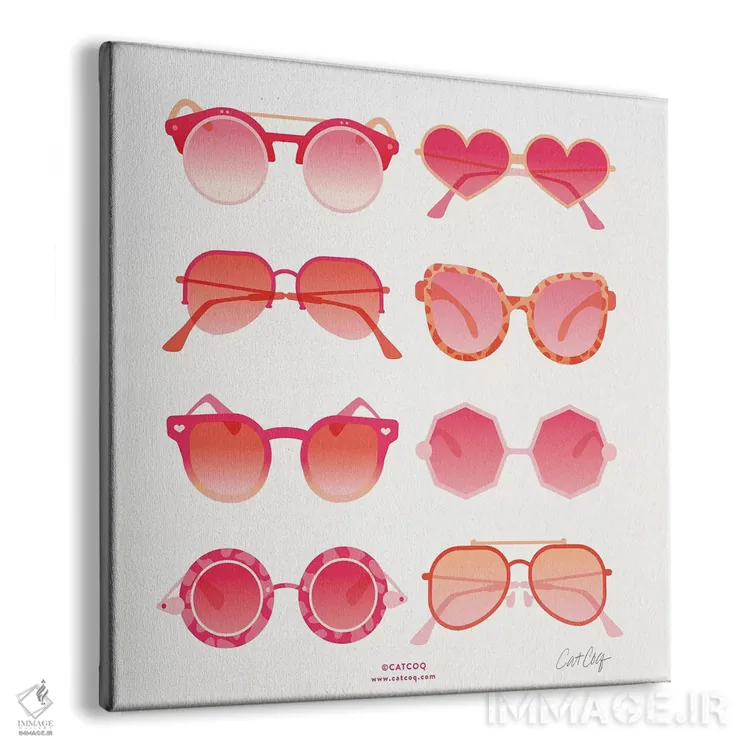 تابلو عینک آفتابی صورتی اثر کت کوکیلت - نمای پرسپکتیو محصول