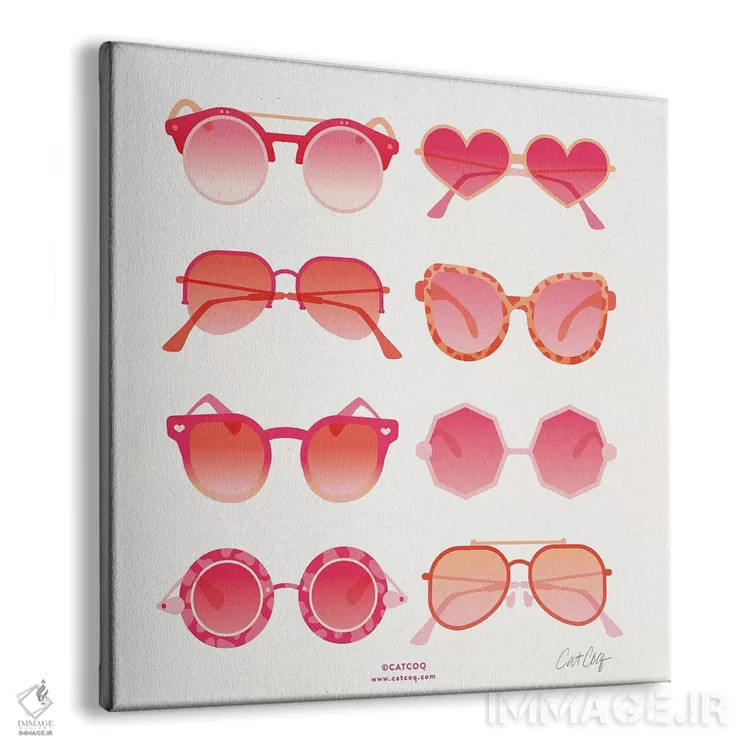 تابلو عینک آفتابی صورتی اثر کت کوکیلت - نمای پرسپکتیو محصول