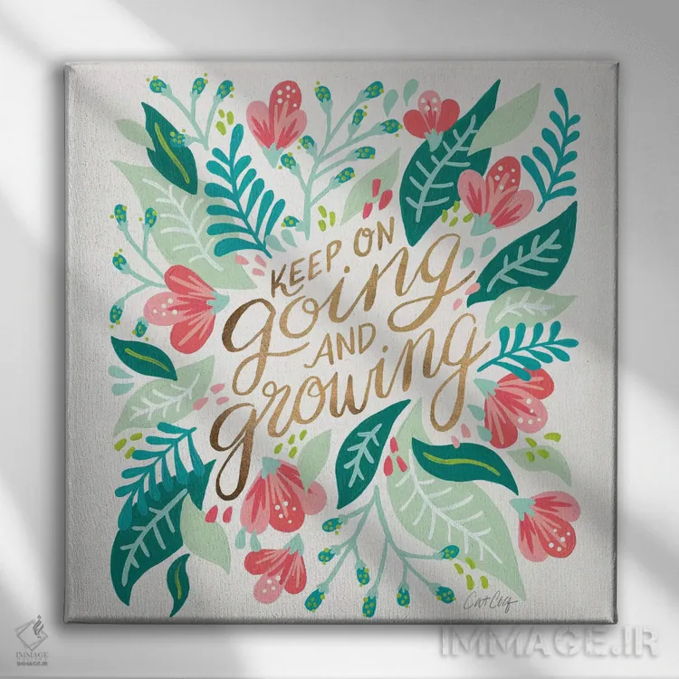 تابلو نعناعی صورتی اثر کت کوکیلت - نمای روبهرو روی دیوار