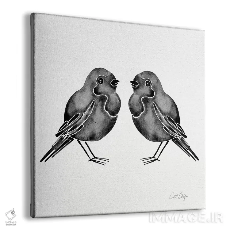 تابلو پرندگان سیاه اثر کت کوکیلت - نمای پرسپکتیو محصول