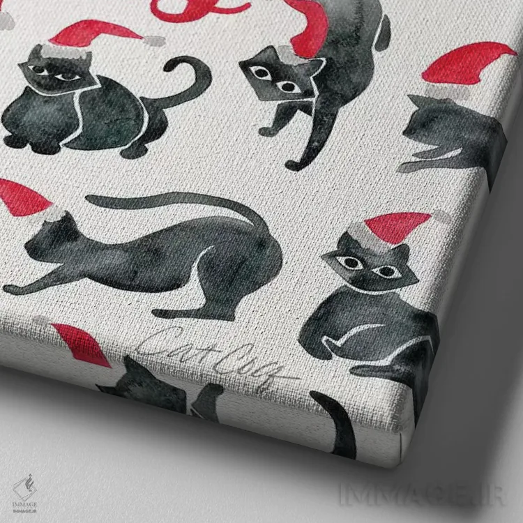 تابلو تایپ قرمز اثر کت کوکیلت - نمای نزدیک بافت بوم