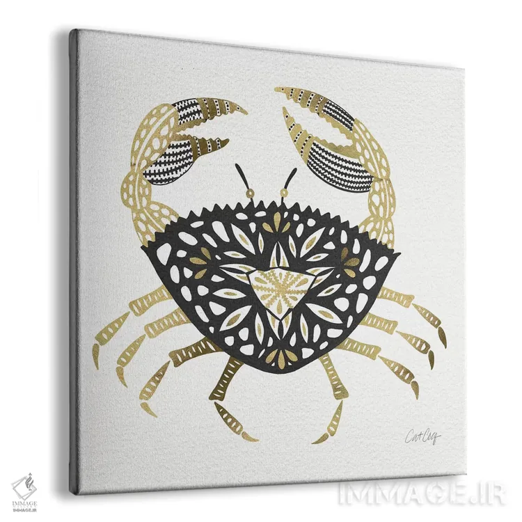 تابلو خرچنگ مشکی طلایی اثر کت کوکیلت - نمای پرسپکتیو محصول