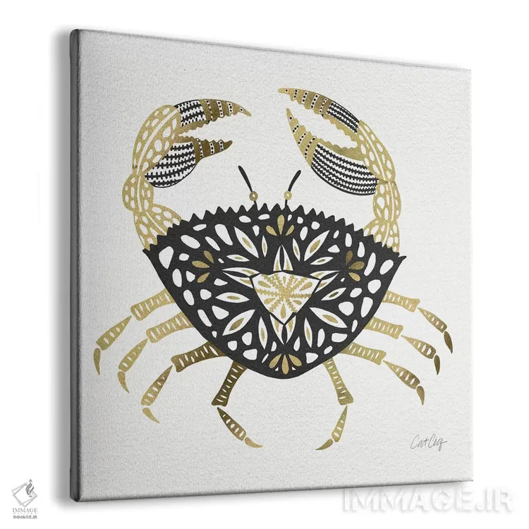 تابلو خرچنگ مشکی طلایی اثر کت کوکیلت - نمای پرسپکتیو محصول