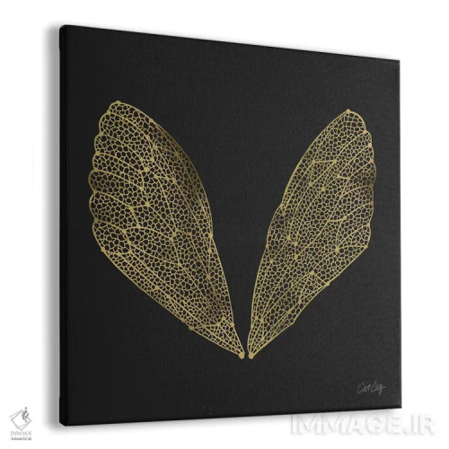 تابلو بال سنجاقک مشکی طلایی اثر کت کوکیلت - نمای پرسپکتیو محصول