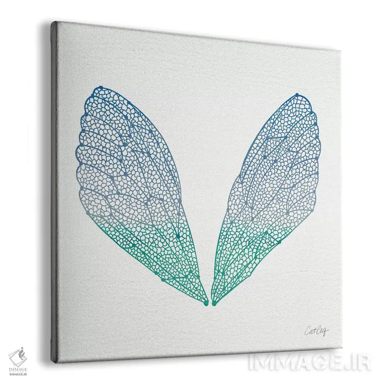 تابلو بال سنجاقک آبی فیروزهای اثر کت کوکیلت - نمای پرسپکتیو محصول