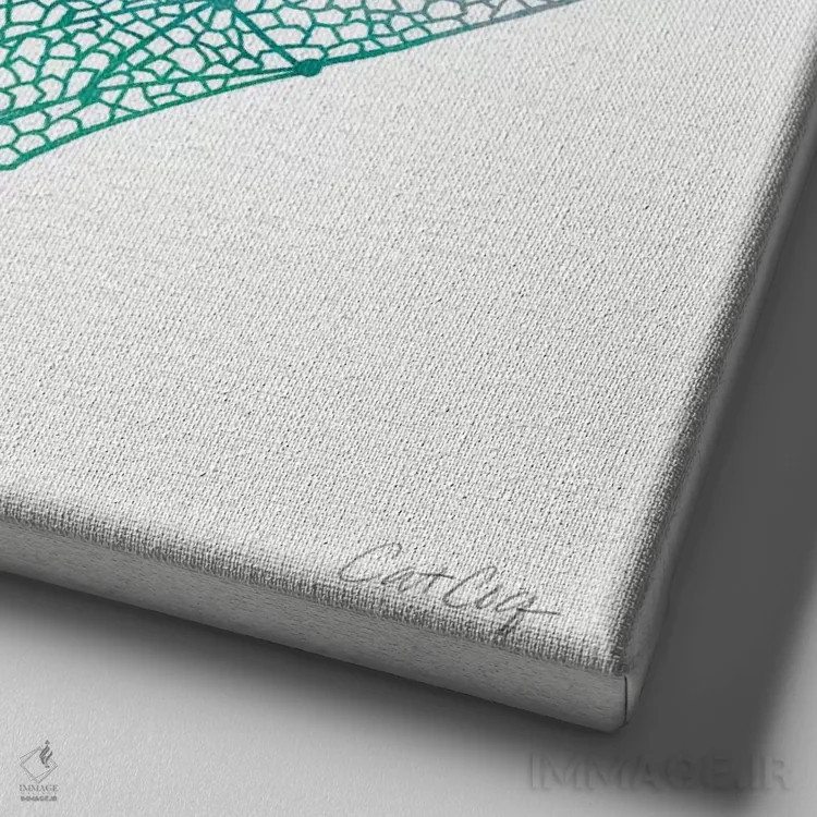 تابلو بال سنجاقک آبی فیروزهای اثر کت کوکیلت - نمای نزدیک بافت بوم