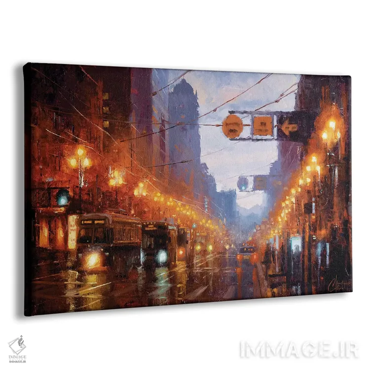 تابلو سان فرانسیسکو در گرگ و میش اثر کریستوفر کلارک - نمای پرسپکتیو محصول