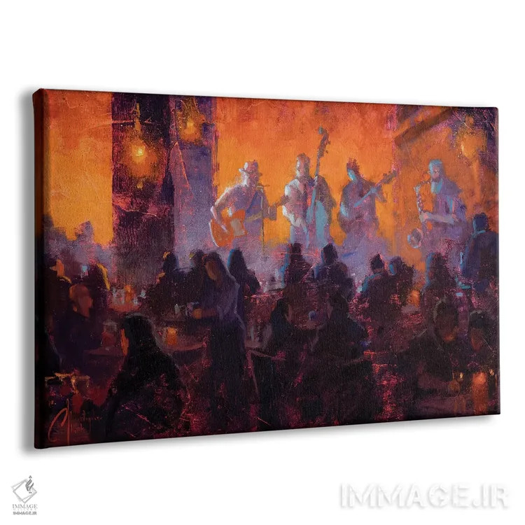 تابلو جاز، اتاق قرمز اثر کریستوفر کلارک - نمای پرسپکتیو محصول
