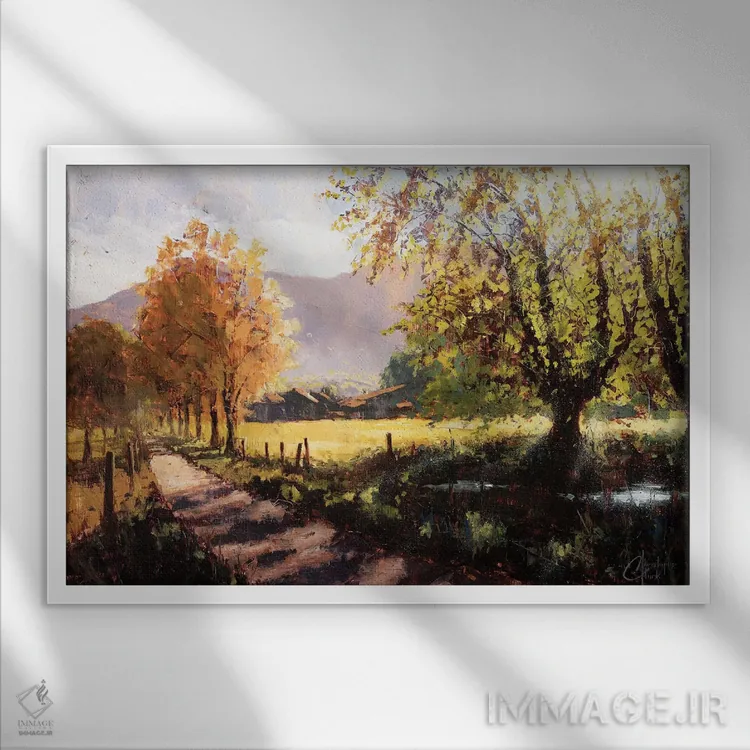 تابلو آلپ فرانسه در تابستان اثر کریستوفر کلارک - نمای قابدار سفید