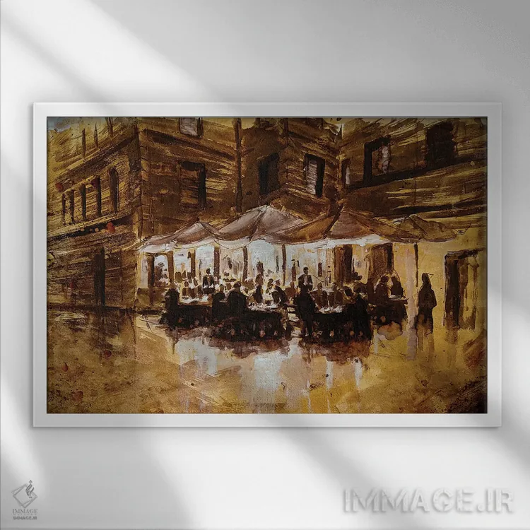 تابلو ایتالیا با تُن سپیا I اثر کریستوفر کلارک - نمای قابدار سفید