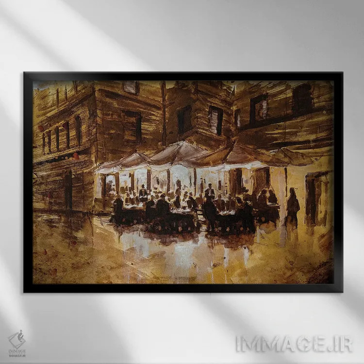تابلو ایتالیا با تُن سپیا I اثر کریستوفر کلارک - نمای قابدار مشکی