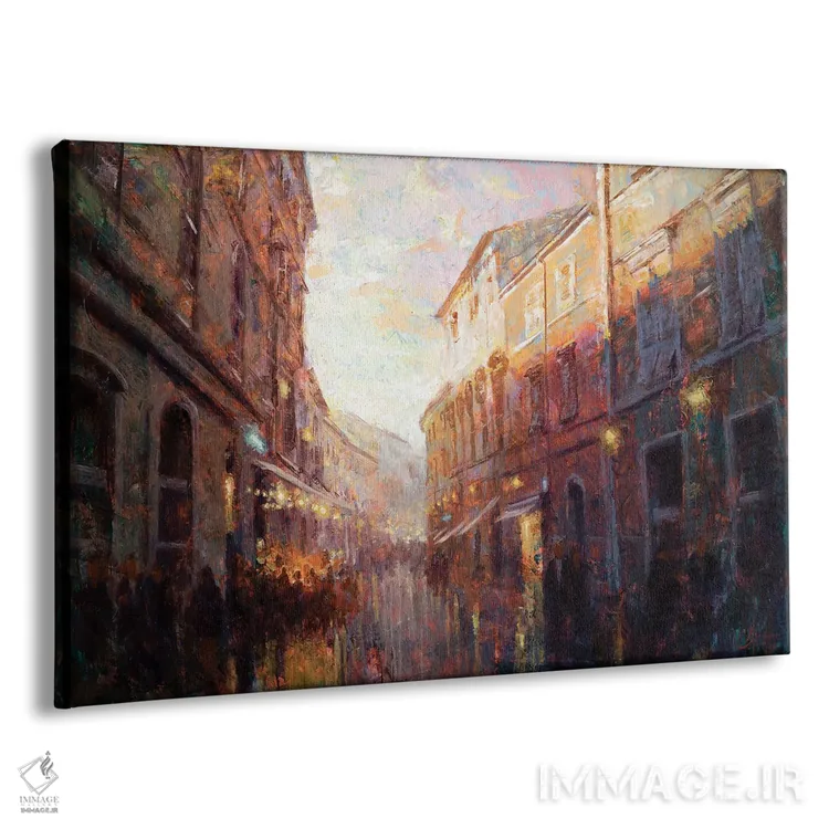 تابلو کوچهٔ شلوغ در گرگ و میش اثر کریستوفر کلارک - نمای پرسپکتیو محصول