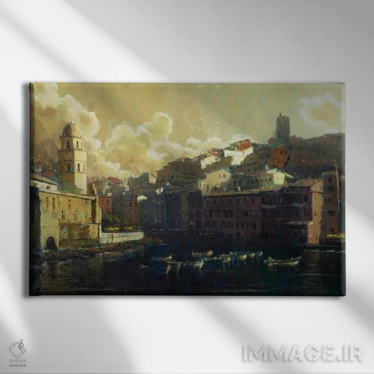 تابلو بندر ورناتزا III اثر کریستوفر کلارک - نمای روبهرو روی دیوار