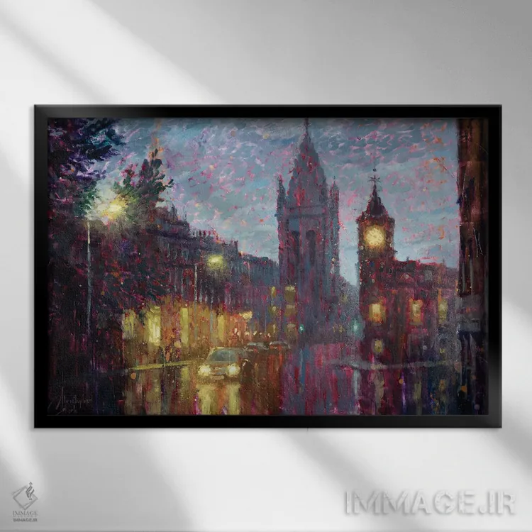 تابلو خیابان اباوربورگ اثر کریستوفر کلارک - نمای قابدار مشکی